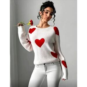 Elegant Heart Backless Long Sleeve Crew Neck Sweater 10